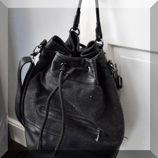 H16. Sweaty Betty bucket bag with leather trim. - $36
